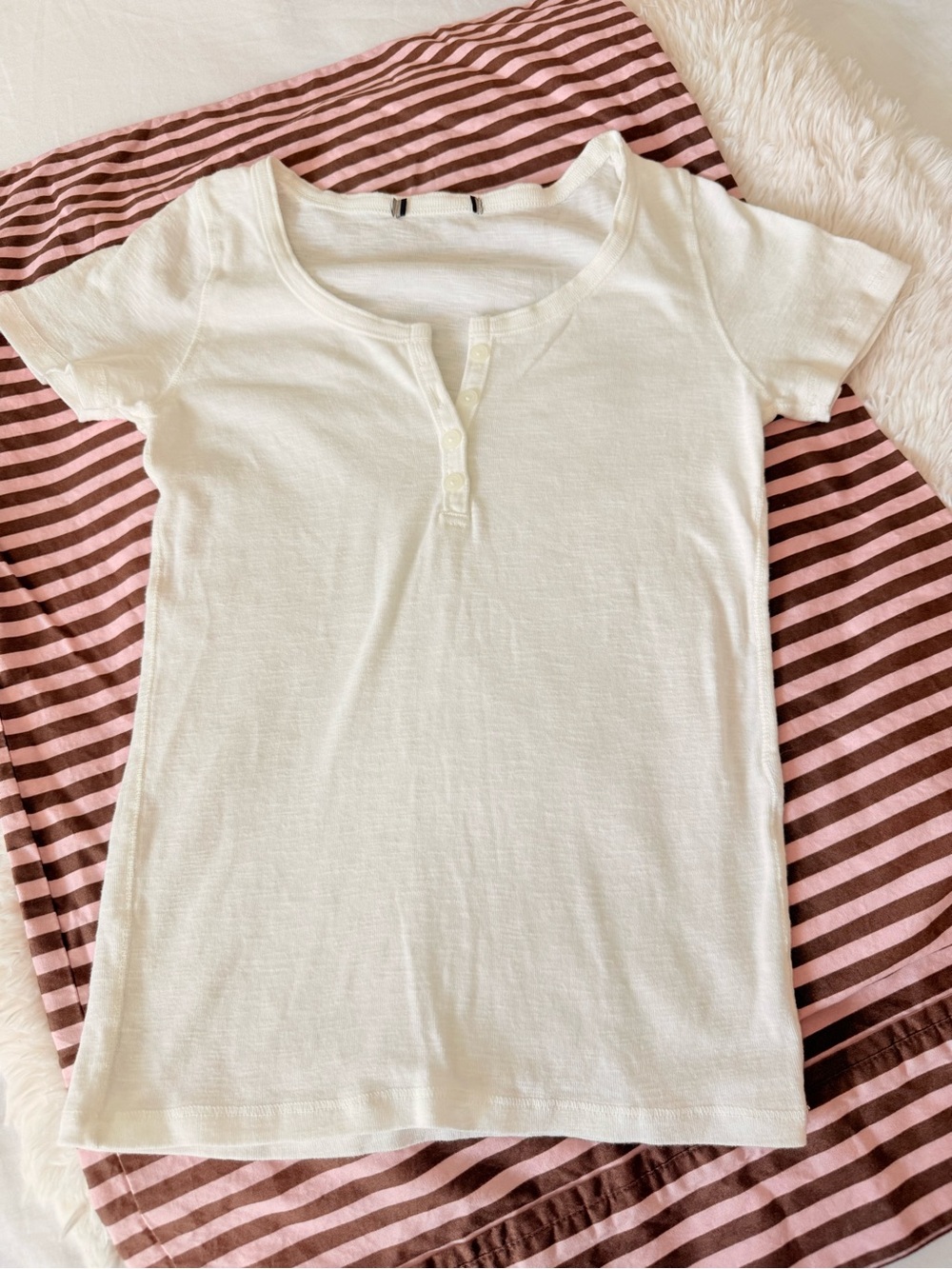 Classic White Girls' Henley Tee